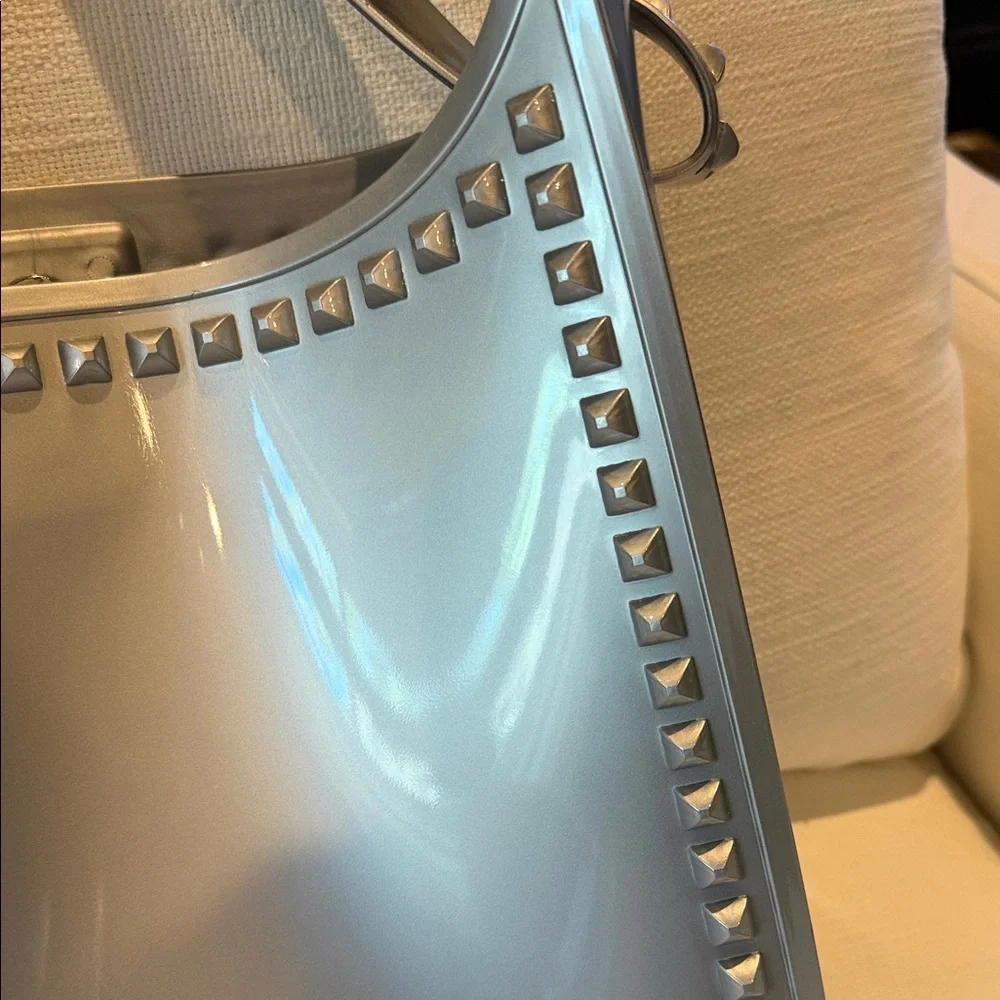 Gray Pyramid Stud Shoulder Bag - Sleek Everyday Carry